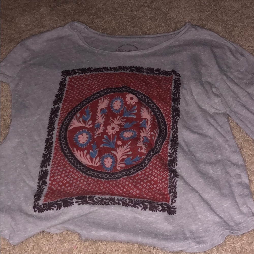 luck brand medium sleeved shirt
